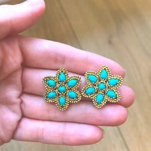 Kendra Scott Turquoise Flower Stud Earrings. Limited release item!